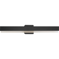 Semblance Collection 32 in. Matte Black Medium Modern 3CCT Integrated LED Linear Vanity Light - Damp Location Listed