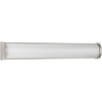 Barril Collection 32 in. Brushed Nickel Large Modern Integrated LED Linear Vanity Light - Damp Location Listed