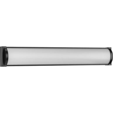 Barril Collection 32 in. Matte Black Large Modern Integrated LED Linear Vanity Light - Damp Location Listed