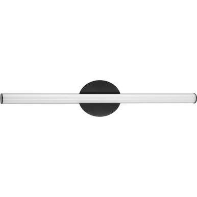 Phase 3 Collection 32 in. Matte Black Large Modern 3CCT Integrated LED Linear Vanity Light - Damp Location Listed