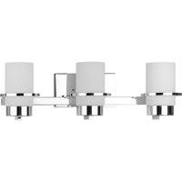 Reiss Collection Three-Light Modern Farmhouse Polished Chrome Vanity Light - Damp Location Listed