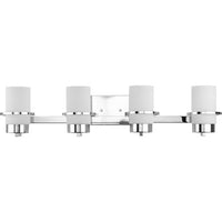 Reiss Collection Four-Light Modern Farmhouse Polished Chrome Vanity Light - Damp Location Listed