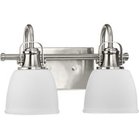 Preston Collection Two-Light Brushed Nickel Coastal Bath and Vanity Light - Damp Location Listed