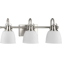 Preston Collection Three-Light Brushed Nickel Coastal Bath and Vanity Light - Damp Location Listed