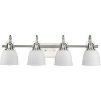 Preston Collection Four-Light Brushed Nickel Coastal Bath and Vanity Light - Damp Location Listed