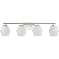 Copeland Collection Four-Light Brushed Nickel Mid-Century Modern Vanity Light - Damp Location Listed