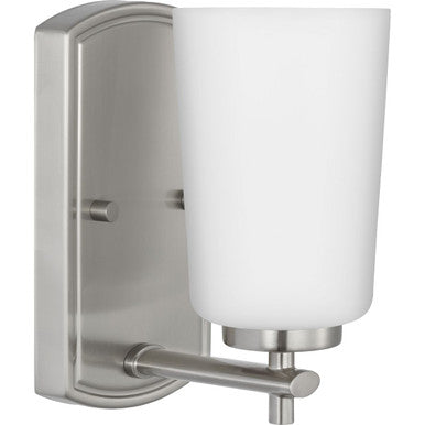 Adley Collection One-Light Brushed Nickel Etched Opal Glass New Traditional Bath Vanity Light
