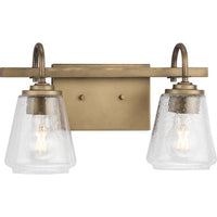 Martenne Collection Two-Light Aged Bronze Modern Farmhouse Vanity Light - Damp Location Listed