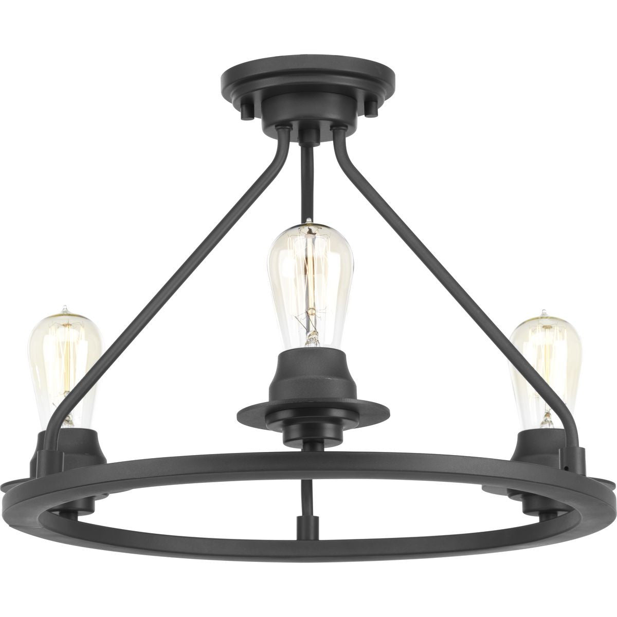 Progress Lighting Close-to-Ceiling Light - Debut Collection Three-Light Semi-Flush Convertible - Model P350036-143