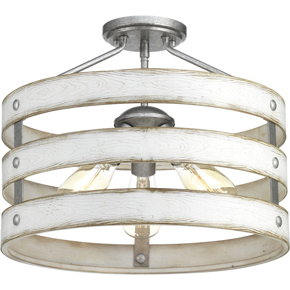 Progress Lighting Close-to-Ceiling Light - Gulliver Collection Three-Light 17" Semi-Flush Convertible - Model P350049-141