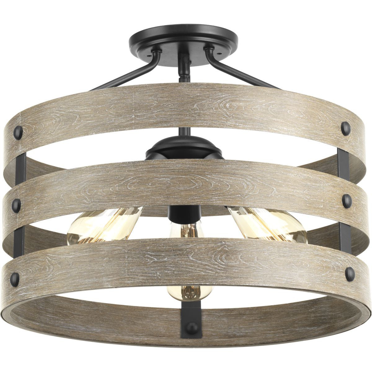 Progress Lighting Close-to-Ceiling Light - Gulliver Collection Three-Light 17" Semi-Flush Convertible - Model P350049-143