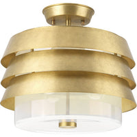 Progress Lighting Sandbar Collection Brushed Brass Semi-Flush Convertible - Dry Location Listed