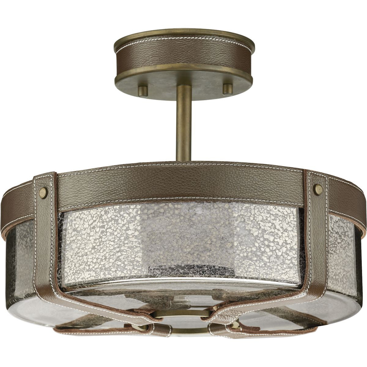 Progress Lighting Close-to-Ceiling Light - Progress Lighting Rockdance Collection Aged Brass  Semi-Flush - Model P350143-161