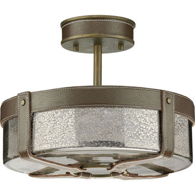 Progress Lighting Rockdance Collection Aged Brass  Semi-Flush - Dry Location Listed