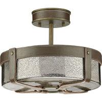 Progress Lighting Rockdance Collection Aged Brass  Semi-Flush - Dry Location Listed