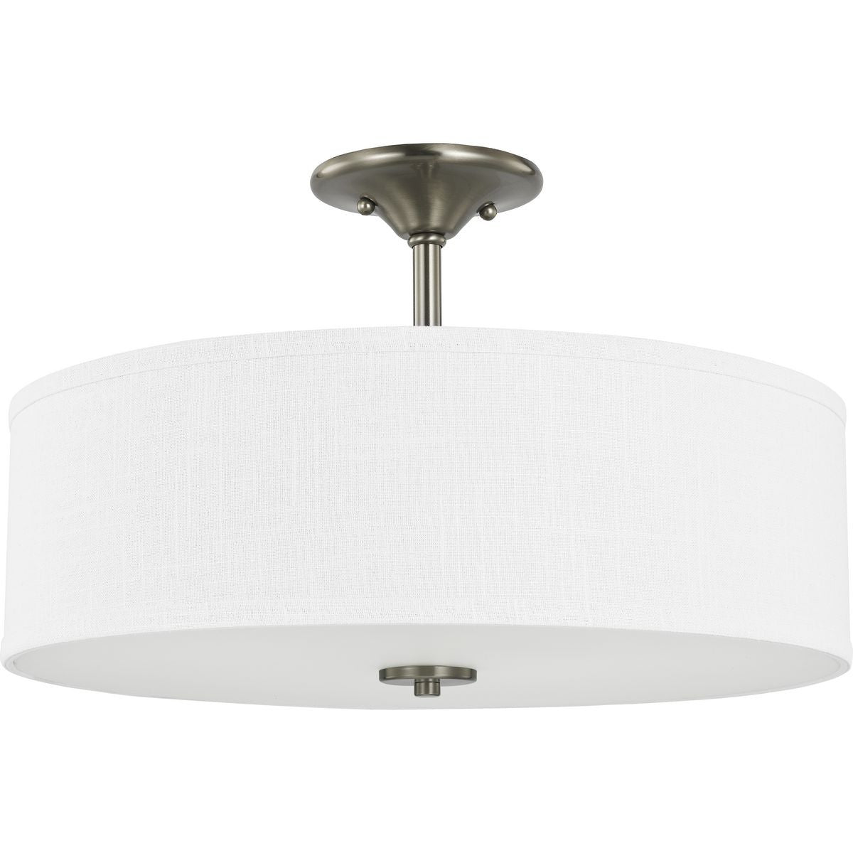 Progress Lighting Close-to-Ceiling Light - Inspire Collection Brushed Nickel Three-Light 18" Semi-Flush Mount - Model P350167-009