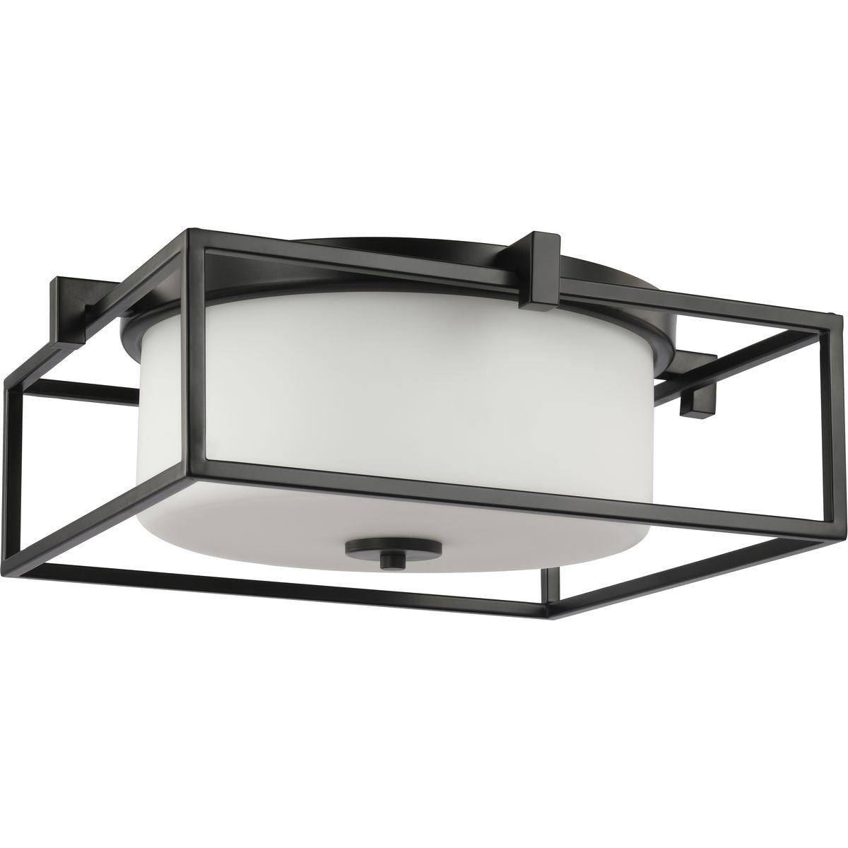 Progress Lighting Close-to-Ceiling Light - Chadwick Collection Two-Light Black 15-3/8" Flush Mount - Model P350171-031