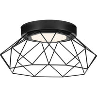 Geodesic LED Matte Black Modern Flush Mount Light - Damp Location Listed