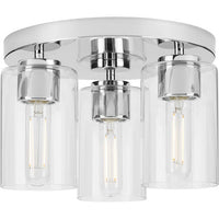 Cofield Collection 12. in Three-Light Polished Chrome Transitional Flush Mount - Damp Location Listed