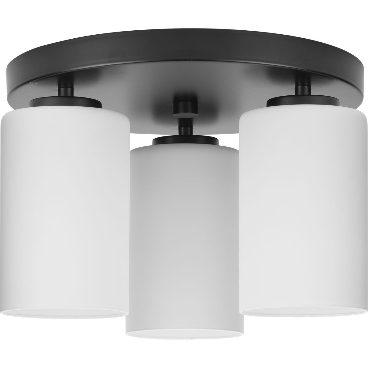 Progress Lighting Close-to-Ceiling Light - Cofield Collection 12 in. Three-Light Matte Black Transitional Flush Mount - Model P350238-31M