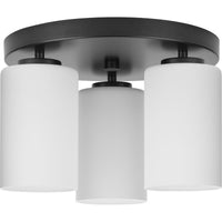 Cofield Collection 12 in. Three-Light Matte Black Transitional Flush Mount - Damp Location Listed