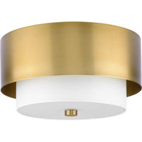 Silva Collection Two-Light Brushed Bronze White Linen Shade 14