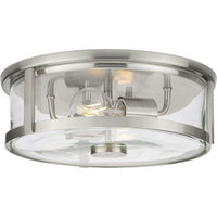 Gilliam Collection 12-5/8 in. Two-Light Brushed Nickel New Traditional Flush Mount - Damp Location Listed