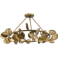 Laurel Collection 28 in. Six-Light Gold Ombre Transitional Flush Mount - Damp Location Listed