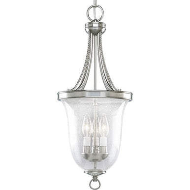 Seeded Glass Three-Light Foyer Pendant - Dry Location Listed - P3753-09