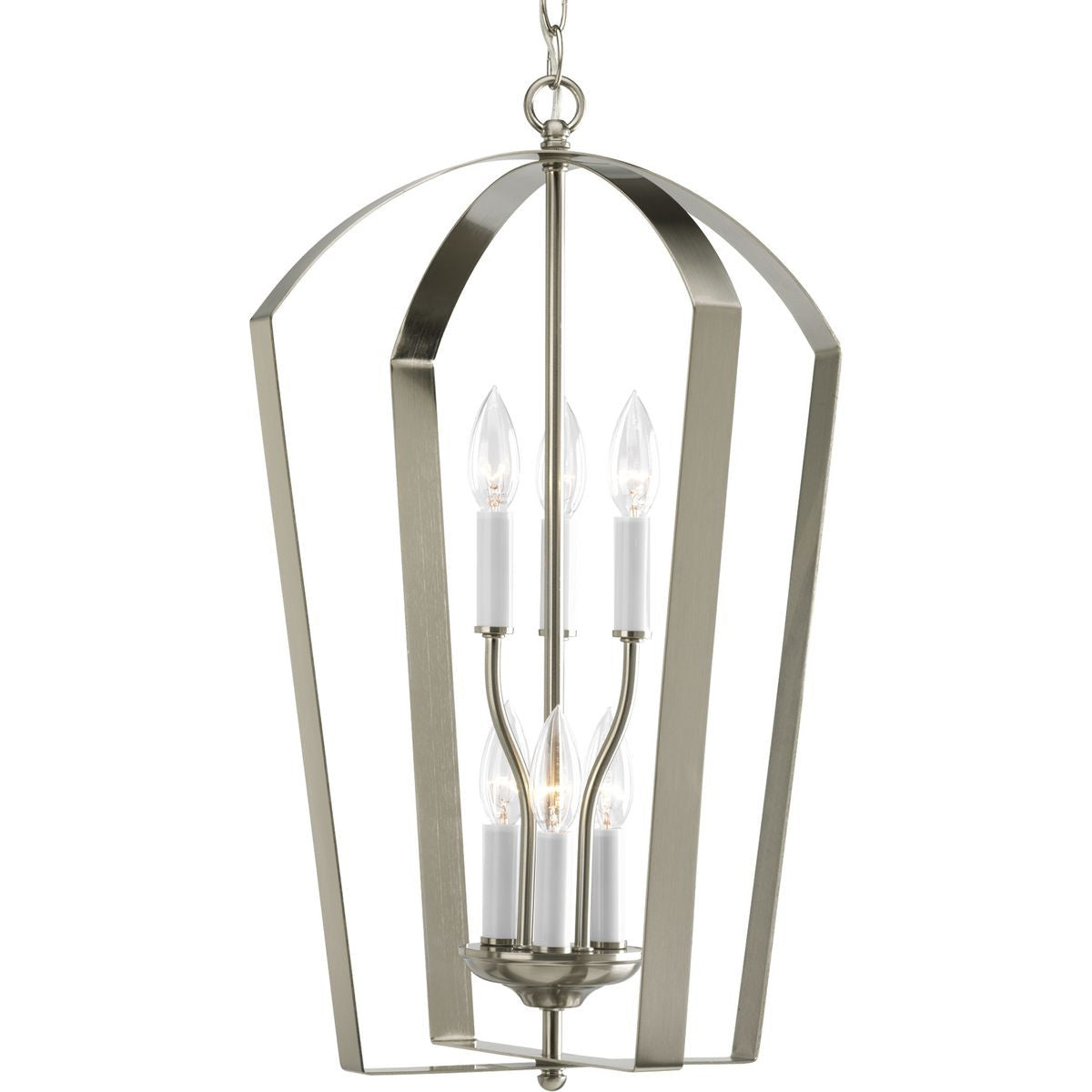 Progress Lighting Outdoor Light - Swansea Collection Four-Light Three 6" Matte Black Transitional Outdoor Chandelier with Clear Glass Shades - Model P550129-31M