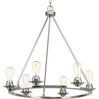Debut Collection Six-Light Brushed Nickel Farmhouse Chandelier Light - Dry Location Listed