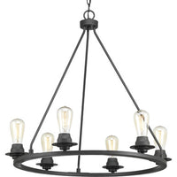 Debut Collection Six-Light Graphite Farmhouse Chandelier Light - Dry Location Listed