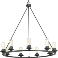Debut Collection Nine-Light Graphite Farmhouse Chandelier Light - Dry Location Listed