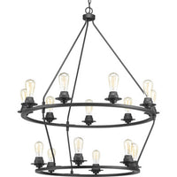 Debut Collection Fifteen-Light Graphite Farmhouse Chandelier Light - Dry Location Listed