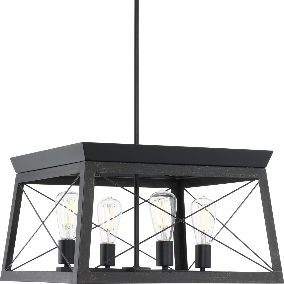 Progress Lighting Chandeliers Light - Briarwood Collection Four-Light Cerused Black Oak/Black Farmhouse Chandelier Light - Model P400047-031