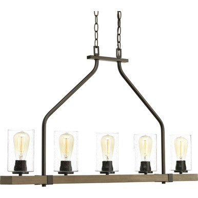 Barnes Mill Collection Five-Light Linear Chandelier - Dry Location Listed
