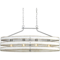 Gulliver Collection Four-Light Galvanized Finish Coastal Linear Chandelier Light - Dry Location Listed