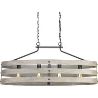 Gulliver Collection Four-Light Graphite Coastal Linear Chandelier Light - Dry Location Listed