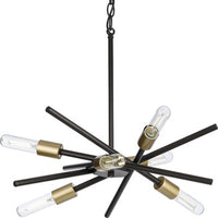 Astra Collection Six-Light Antique Bronze Mid-Century Modern Chandelier Light - Dry Location Listed
