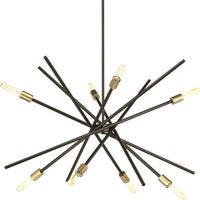 Astra Collection Eight-Light Antique Bronze Mid-Century Modern Chandelier Light - Dry Location Listed