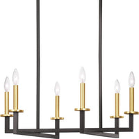 Blakely Collection Six-Light Graphite Modern Chandelier Light - Dry Location Listed