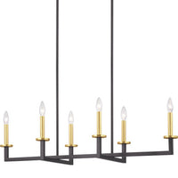 Blakely Collection Six-Light Graphite Modern Chandelier Light - Dry Location Listed