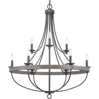Gulliver Collection Nine-Light Graphite Coastal Chandelier Light - Dry Location Listed