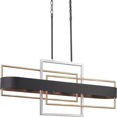 Adagio Collection Six-Light Matte Black Luxe Chandelier Light - Dry Location Listed