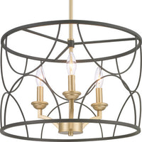 Landree Collection Three-Light Matte Black Luxe Chandelier Light - Dry Location Listed