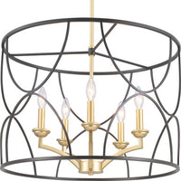 Landree Collection Five-Light Matte Black Luxe Chandelier Light - Dry Location Listed