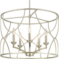 Landree Collection Five-Light Silver Ridge Luxe Chandelier Light - Dry Location Listed