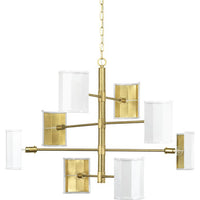 Progress Lighting Wandermere Collection Brushed Brass Eight-Light Chandelier - Dry Location Listed