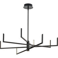Pivot LED Collection Modern Textured Black Chandelier with Downlight - Damp Location Listed