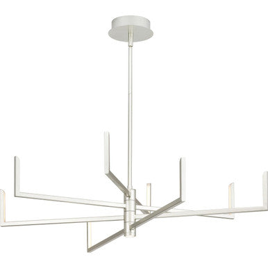 Pivot LED Collection Modern Burnished Nickel Chandelier with Downlight - Damp Location Listed